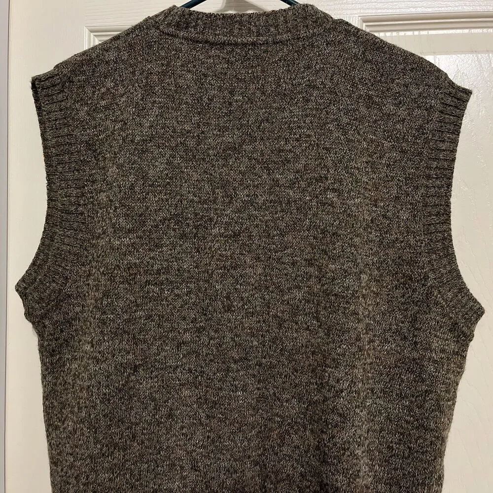 Vintage Protege Wool Alpaca Acrylic Cable Knit Sweater Vest Men L Academia USA